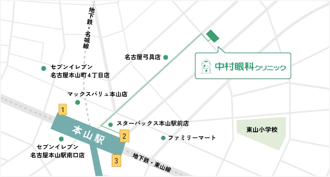 中村眼科へのアクセスマップ